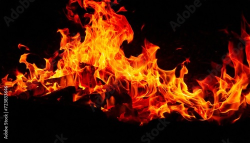 fire flame on black background beautiful yellow orange and red and red blaze fire flame texture style