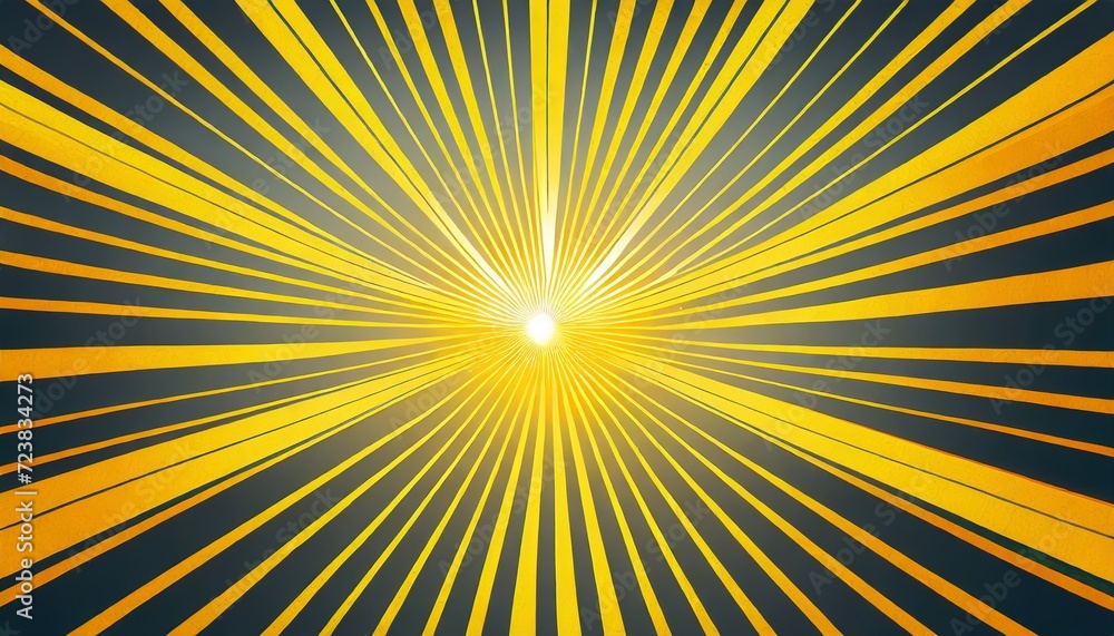 yellow sunburst pattern sunrise background radial rays background retro ...