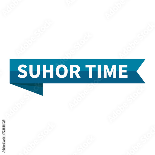 Suhor Time Text In Blue Ribbon Rectangle Shape For Information Promotion Business Marketing Announcement Social Media
