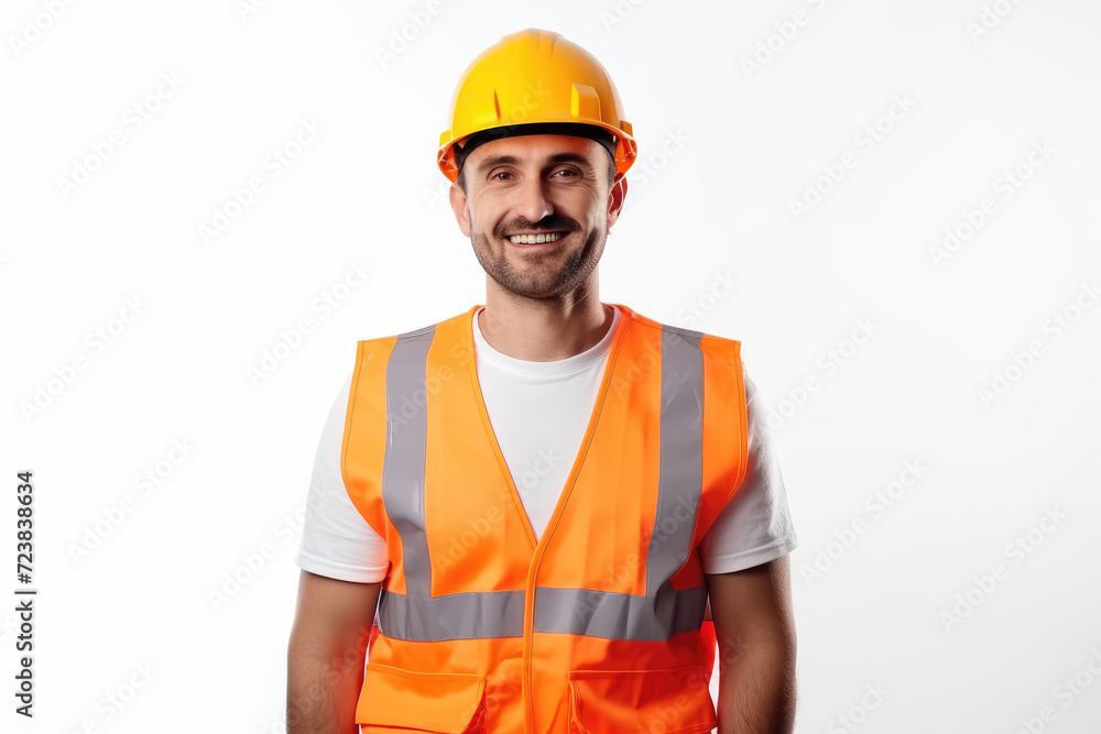 Professional civil engineer on isolated white background