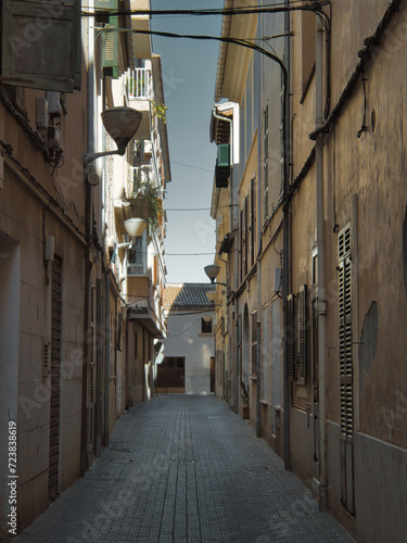 street of an agricultural town in Mallorca called sa pobla photo