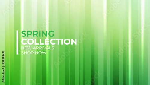 Spring Collection. New arrivals promotional banner. Springtime season abstract blurred background for business, seasonal shopping promotion and advertising. Vector illustration.