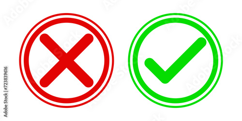 green tick and red cross 