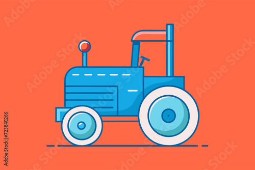 Color icon of a tractor for cultivating the land. Illustration vector isolated on white