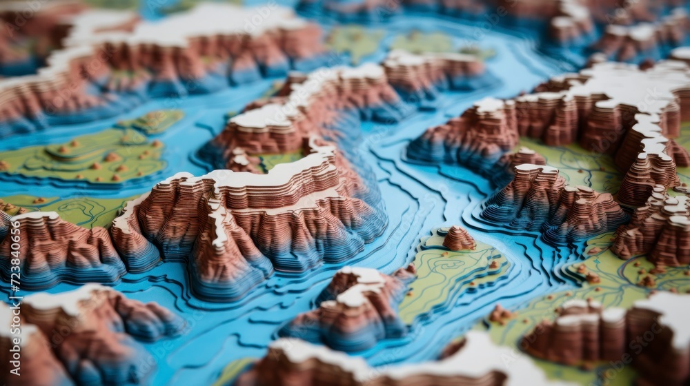 Abstract contour topology map of the world. Abstract contour topology map of the world.