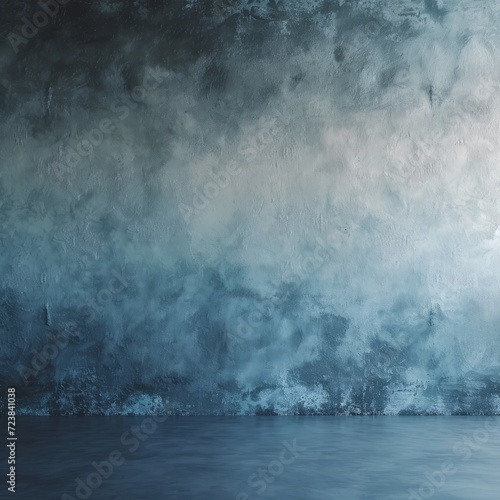 Blue grunge concrete wall and floor texture background