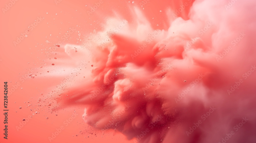 Fototapeta premium abstract background of pink splashes of powder, pigments explosion