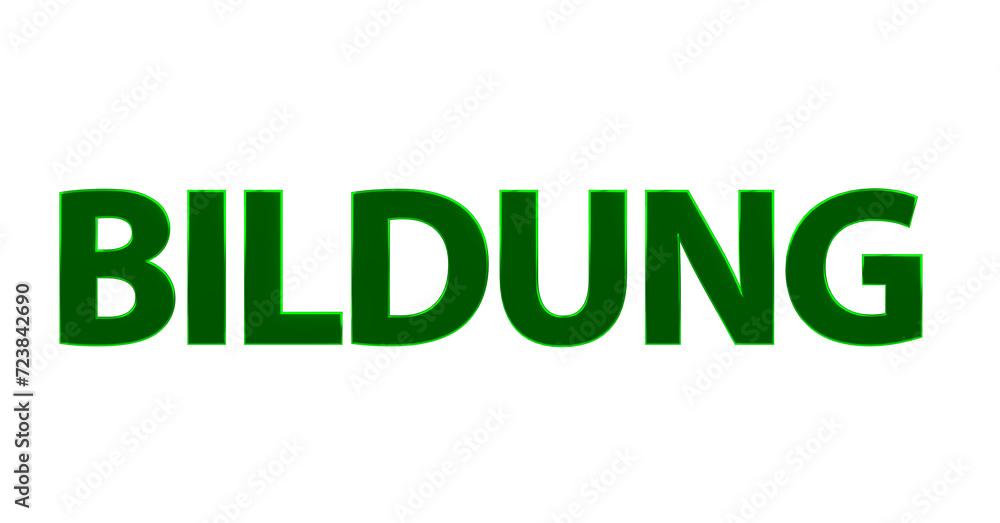 Bildung - grüne plakative 3D-Schrift, Lernen, Schule, Studium, Ausbildung, Weiterbildung, Bildungssystem, Pädagogik, Wissen, Unterricht, Karriere, Rendering, Freisteller Bildung - grüne plakative 3D-Schrift, Lernen, Schule, Studium, Ausbildung, Weiterbildung, Bildungssystem, Pädagogik, Wissen, Unterricht, Karriere, Rendering, Freisteller