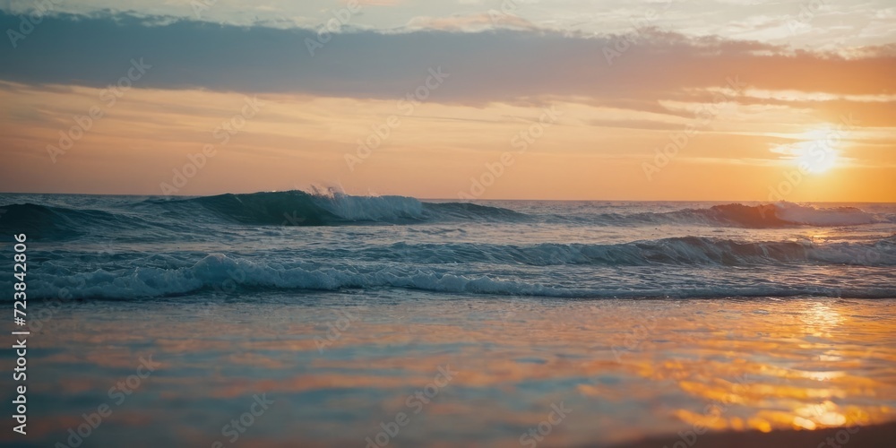 A background with a mix of orange, white, and blue tones, creating a warm and cool balance, with waves that create a pattern and rhythm, adding some interest and variety