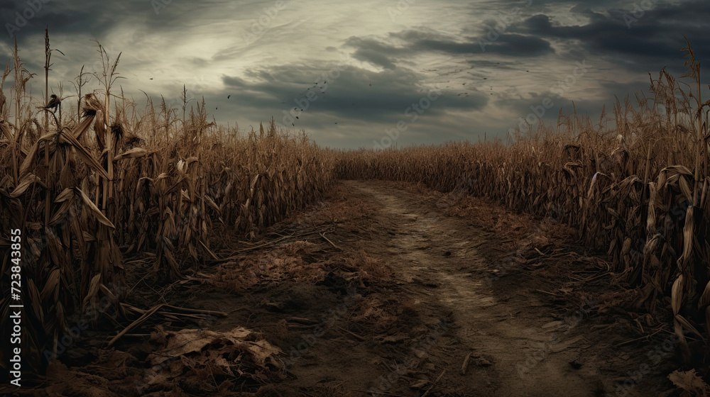 Dead cornfield