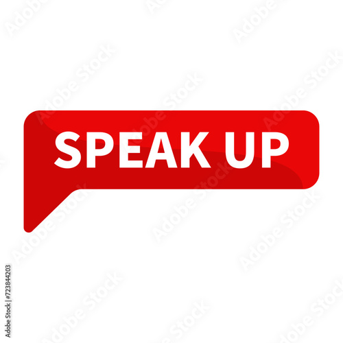 Speak Up Text In Red Rectangle Shape For Promotion Business Marketing Social Media Information Announcement 