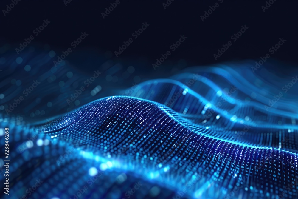 Blue digital binary data on computer screen background, Ai generated Blue digital binary data on computer screen background, Ai generated