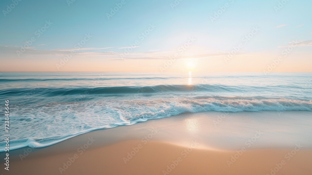 Sun Shining Over Ocean Waves Breaking on the Beach Sun Shining Over Ocean Waves Breaking on the Beach