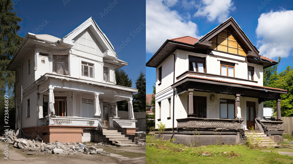 House Before And After Renovation Construction Site House Before And After Renovation Construction Site