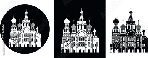 Russia logo. Isolated Russia architecture on white background
