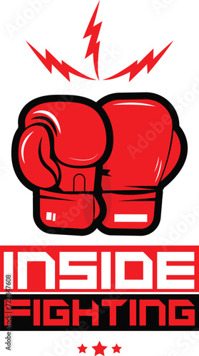 Boxing logo template design. Boxing logo. boxing Vector illustration, gloves logo, boxing club illustration, and boxing vector graphic template. sport boxer illustration  