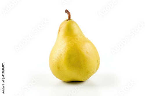 Single pear fruit, isolated white background