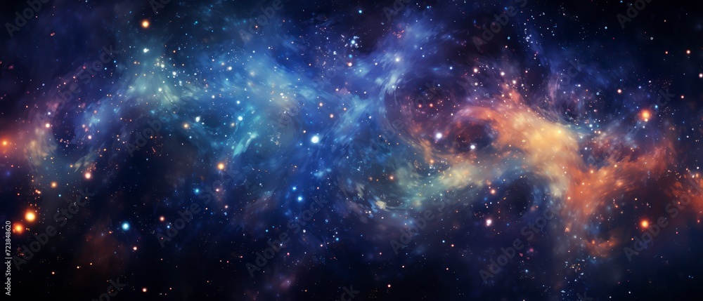 Night sky with stars and nebula. Space background.