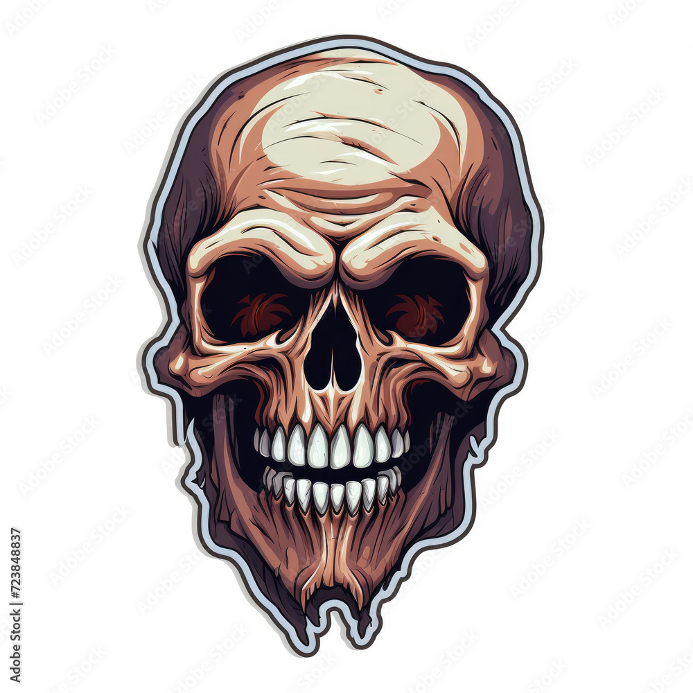 Fototapeta premium Skeleten head sticker isolated on a white background