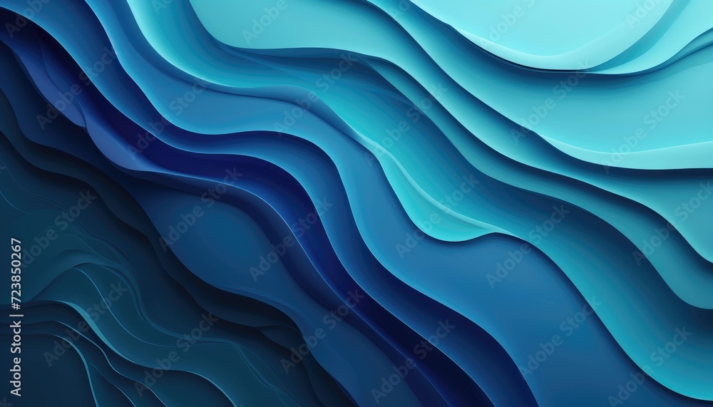 Obraz premium Blue gradient abstract wavy background
