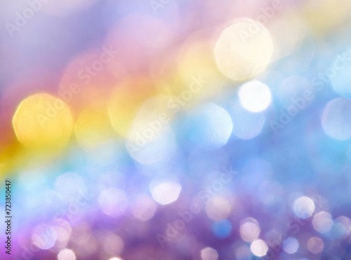 Rainbow bokeh light effect design background with copy space. Graphic template.