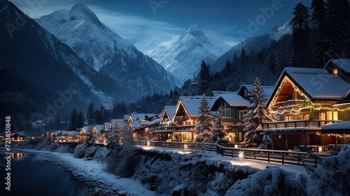 Santas village hidden behind the mountains