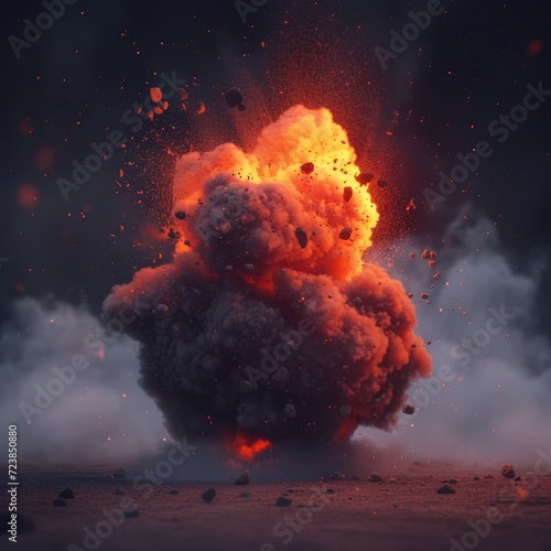 Realistic explosion on the surface