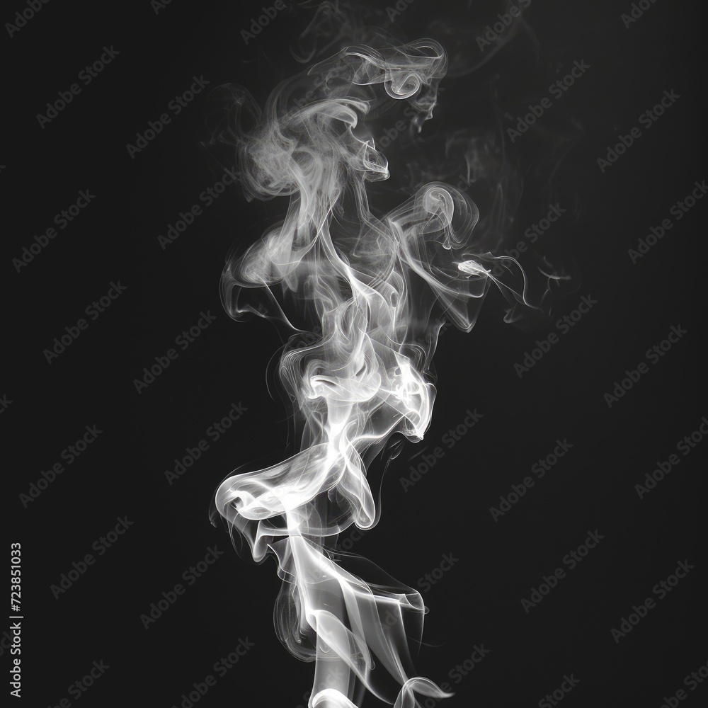Obraz premium Abstract white smoke texture isolated on clear black background