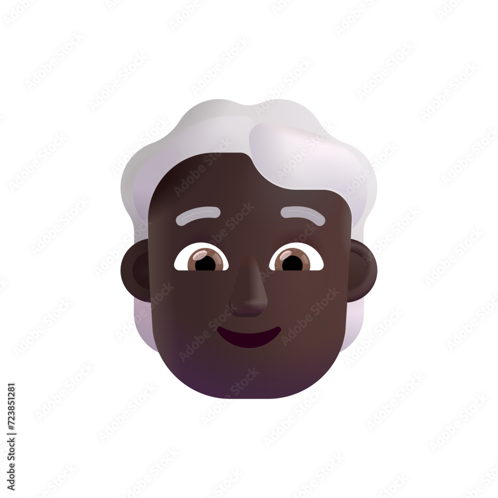 Person: White Hair : Dark Skin Tone Person: White Hair : Dark Skin Tone