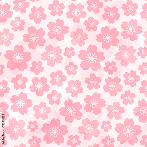 ピンクのパステル調の桜模様のベクターイラストパターン © ICIM