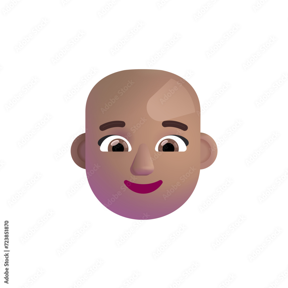 Fototapeta premium Woman: Bald Medium Skin Tone