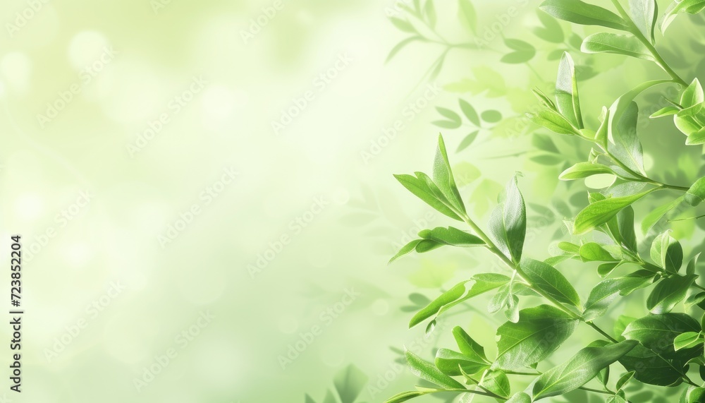 Abstract green floral background with realistic plants and leaves Abstract green floral background with realistic plants and leaves