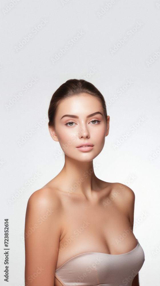 Beautiful young woman with clean fresh skin. Facial treatment, cosmetology, beauty and spa . Beautiful young woman with clean fresh skin. Facial treatment, cosmetology, beauty and spa .