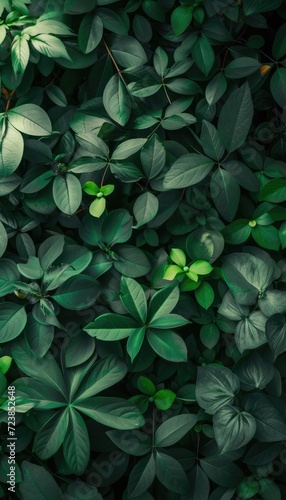 Realistic fresh green leaves background
