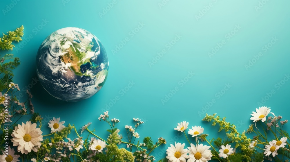 Earth Day or World Environment Day concept. Save our Planet, restore and protect green nature. - obrazy, fototapety, plakaty 
