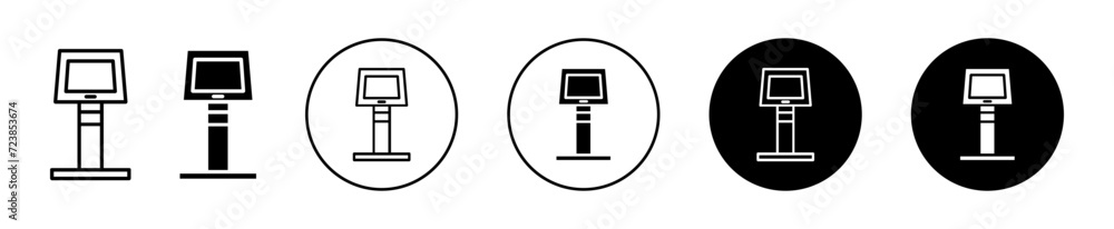 Kiosk vector icon set collection. Kiosk Outline flat Icon. Kiosk vector icon set collection. Kiosk Outline flat Icon.
