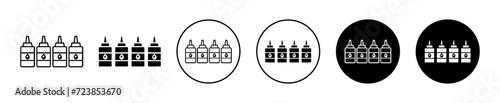 Ink cartridge vector icon set collection. Ink cartridge Outline flat Icon.