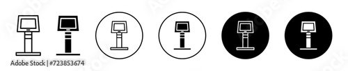 Kiosk vector icon set collection. Kiosk Outline flat Icon.
