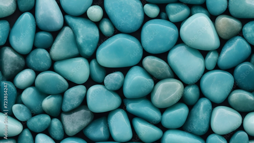 Smooth aquamarine stone texture. Many shiny smooth stones Smooth aquamarine stone texture. Many shiny smooth stones