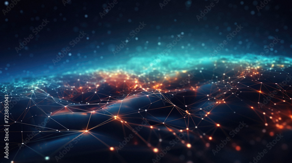 Obraz premium Of abstract technology digital background. Network connection structure .