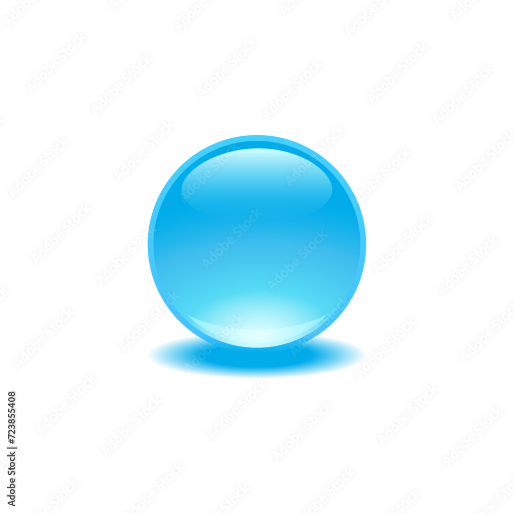 Glossy blue ball on a white background with shadow. Glossy blue ball on a white background with shadow.