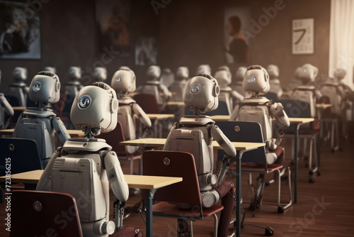 Wallpaper Mural Student-model robots in the future, back to school. Generative ai Torontodigital.ca