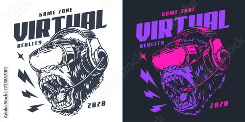 Virtual game zone vintage sticker