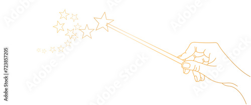 magic wand line art style