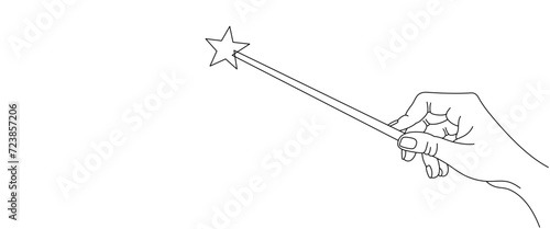magic wand line art style