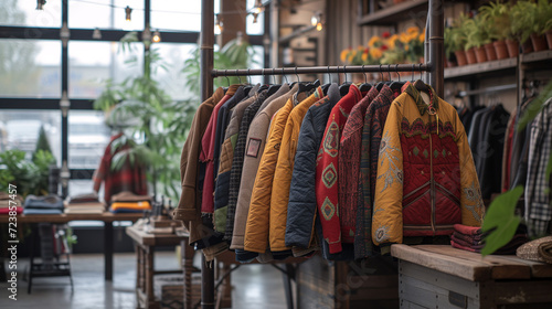 Variety of jackets displayed in a well-lit clothing store
