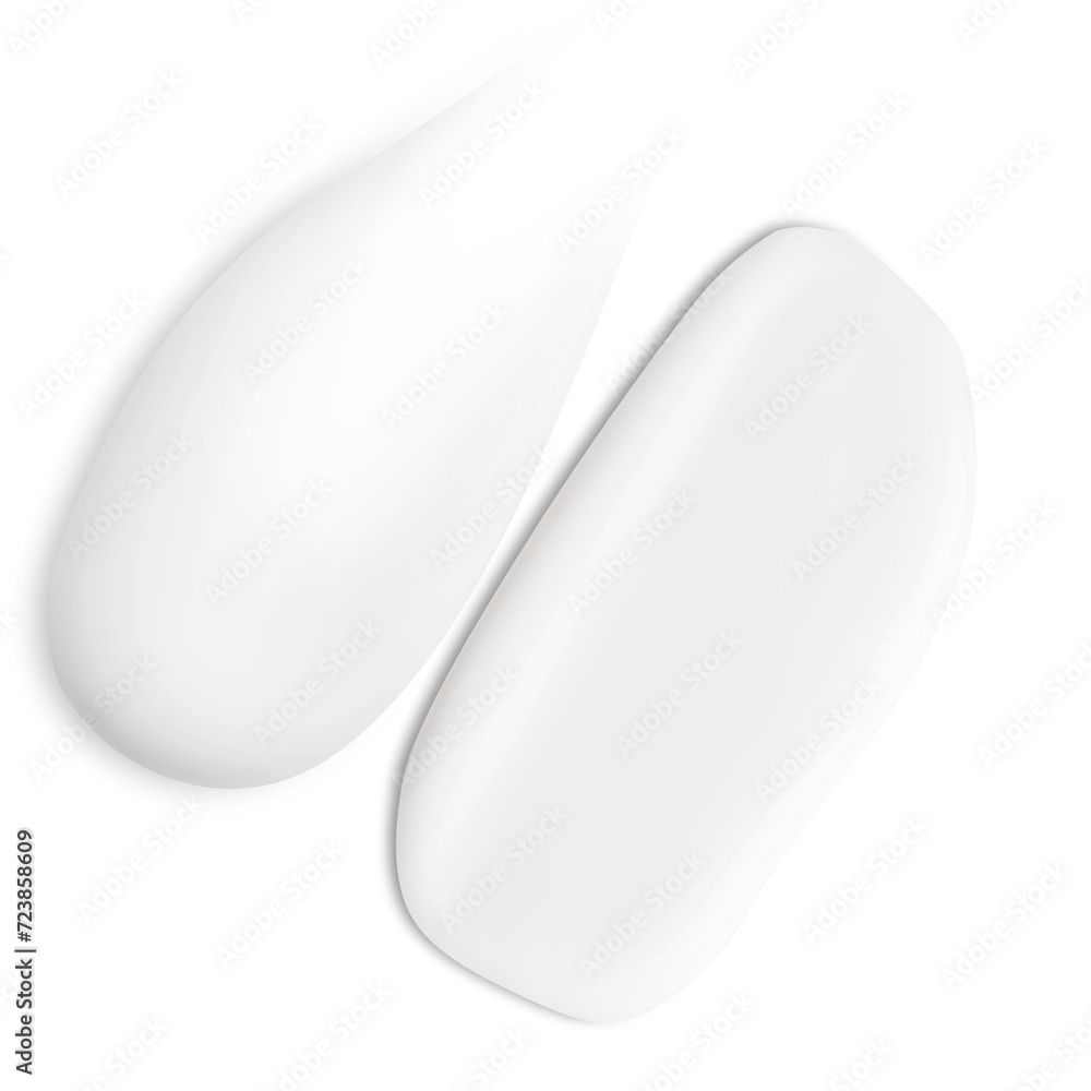 Smears of white cream on empty background Smears of white cream on empty background
