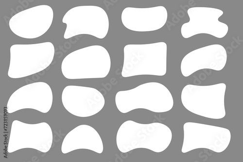 simple shape element, fluid shape design Set of isolated abstract shape on grey background, 