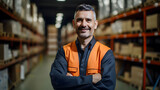 Portrait of a smiling warehouse worker