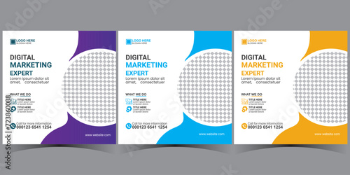 business social media post template. corporate media post template. set of square banner template.